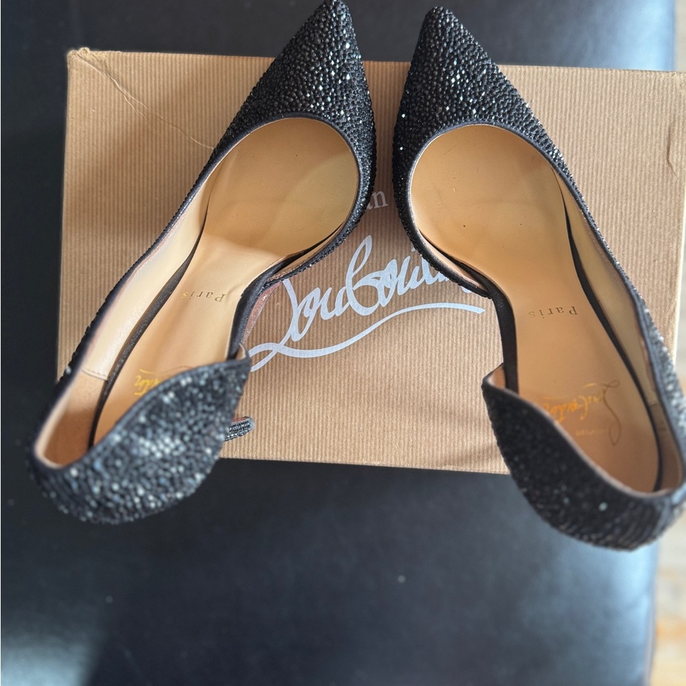 Christian Louboutin Black Glitter Heels - Picture 3 of 10